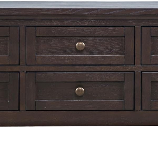 Modern Transitional Lift-Top Coffee Table with Storage,Dark Brown