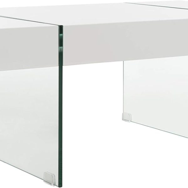 White and Glass Leg Coffee Table