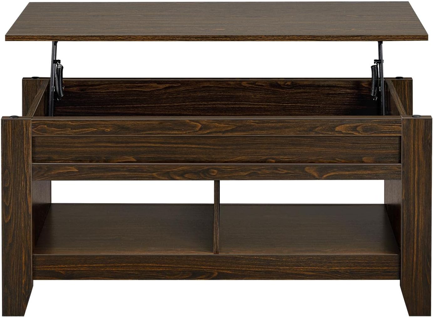 71eoywoKwLL._AC_SL1500_.jpg Lift Top Coffee Table with Hidden Storage and 2 Open Shelves Adjustable Tabletop Center Table for Living Room, Espresso - Image 1